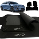 TAPETE CARPETE BYD SEAL 2023 A 2025 PRETO BORDADO 3 PEÇAS