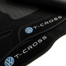 TAPETE CARPETE T-CROSS 2018 A 2024 PRETO BORDADO 3 PEÇAS