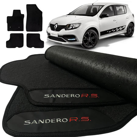 TAPETE BORRACHA PREMIUM SANDERO RS 2016 Á 2022 4 PEÇAS