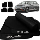 TAPETE BORRACHA PREMIUM BYD DOLPHIN PLUS 2023 A 2025 PRETO BORDADO 4 PEÇAS