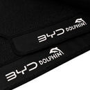TAPETE BORRACHA PREMIUM BYD DOLPHIN PLUS 2023 A 2025 PRETO BORDADO 4 PEÇAS