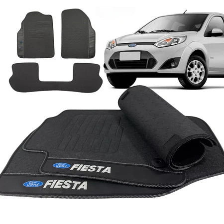 TAPETE BORRACHA PREMIUM FIESTA 2001 A 2014 3 PEÇAS