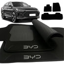 TAPETE CARPETE BYD SONG PLUS 2023 A 2025 PRETO BORDADO 3 PEÇAS