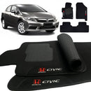 TAPETE CARPETE HONDA CIVIC 2012 A 2016 PRETO 3 PEÇAS