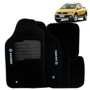 TAPETE CARPETE SAVEIRO G5 2010 A 2013 PRETO BORDADO 5 PEÇAS