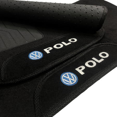 TAPETE CARPETE POLO HATCH/SEDAN 2003 A 2015 PRETO 3 PEÇAS