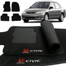 TAPETE CARPETE CIVIC 2001 A 2006 PRETO 4 PEÇAS