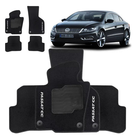 TAPETE CARPETE PASSAT CC 2008 A 2017 PRETO 4 PEÇAS