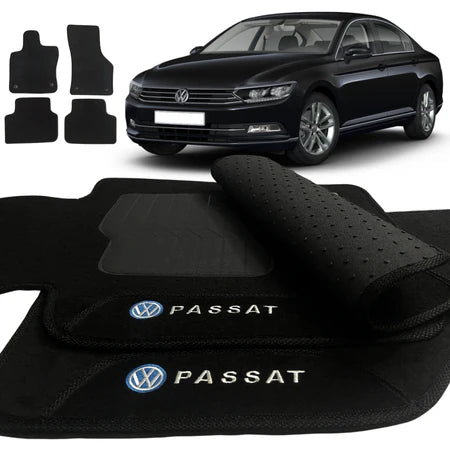 TAPETE CARPETE PASSAT B8 2015 A 2024 PRETO 4 PEÇAS