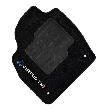 TAPETE CARPETE VIRTUS TSI 2018 A 2023 PRETO BORDADO