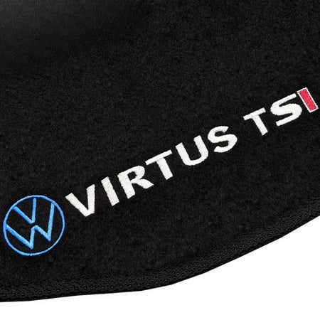 TAPETE CARPETE VIRTUS TSI 2018 A 2023 PRETO BORDADO