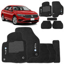 TAPETE CARPETE VOLKSWAGEN JETTA 2018 A 2024 PRETO BORDADO 5 PEÇAS
