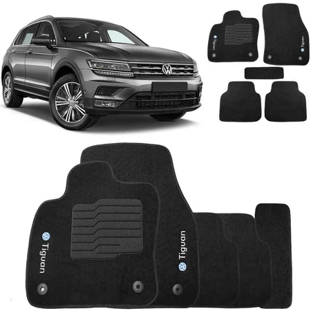 TAPETE CARPETE TIGUAN 2018 A 2024 PRETO 5 PEÇAS