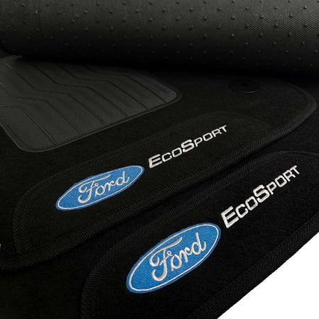 TAPETE CARPETE FORD ECOSPORT 2013 A 2021 PRETO 3 PEÇAS