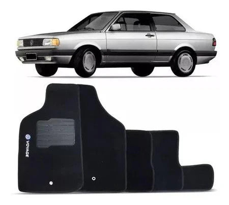 TAPETE CARPETE VOLKSWAGEN VOYAGE 1982 A 1996 PRETO 3 PEÇAS